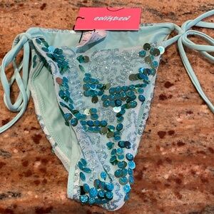 NWT EDIKTED BLUE SEQUIN BIKINI BOTTOM